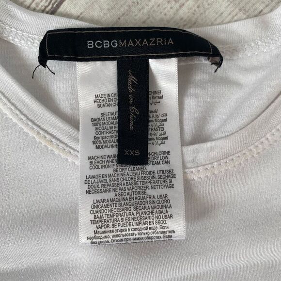 BCBGMaxazria women XXS colorblock Longsleeve scoopneck asymmetrical top - Picture 10 of 12